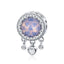 BAMOER 3 Color Authentic 925 Sterling Silver Heart Radiant Crystal Dangle Heart Charms Fit Charm Bracelets Silver Jewelry SCC999