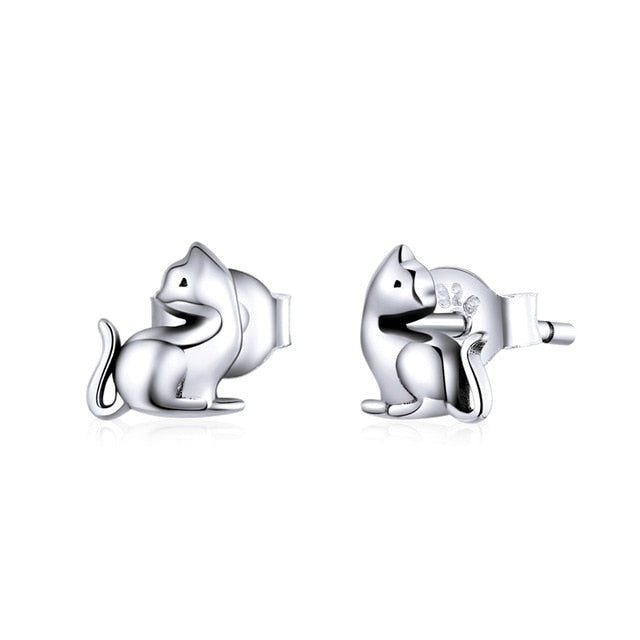 bamoer Authentic 925 Sterling Silver Half Circle Stud Earrings for Women and Men Fine Jewelry Bijoux Minmalistic Simple Ear Stud