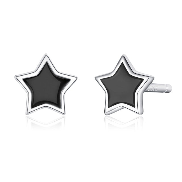 bamoer Authentic 925 Sterling Silver Half Circle Stud Earrings for Women and Men Fine Jewelry Bijoux Minmalistic Simple Ear Stud