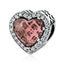 BAMOER 925 Sterling Silver Jewelry Radiant Hearts Beads Charms Fit Bracelets Women 4 Color Stone Mother's Day Gift PSC054