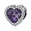 BAMOER 925 Sterling Silver Jewelry Radiant Hearts Beads Charms Fit Bracelets Women 4 Color Stone Mother's Day Gift PSC054
