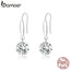 bamoer 925 Sterling Silver Zirconia Design Drop Earrings for Women Dangle Earing Clear CZ Fashion Statement Jewelry  BSE212