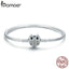 BAMOER Authentic 100% 925 Sterling Silver Cute Animal Owl Clasp Women Snake Chain Bracelet Sterling Silver Jewelry S925 SCB067