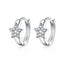 bamoer 3 Styles Hoop Earrings Sterling Silver 925 Cute Cat Star Round Small Ear Hoops for Women Jewelry Gifts for Girl BSE172