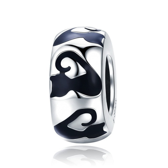 BAMOER Authentic 925-sterling-silver Dog Animal Footprint Cat Heart LOVE Spacer Charm Fit  Bracelet DIY Original SCC594