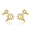 BAMOER New Collection 925 Sterling Silver Sun Shape Geometric Ears Clip for Women Dazzling CZ Sterling Silver Jewelry SCE492