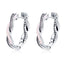 BAMOER Authentic 100% 925 Sterling Silver Pink & Clear CZ Twist Of Fate Hoop Earrings for Women Fashion Earrings Jewelry SCE297