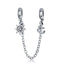 BAMOER 925 Sterling Silver Love Connection Safety Chain Charm Fit  Bracelet Heart Shaped Sterling Silver Jewelry SCC1112