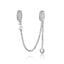BAMOER 925 Sterling Silver Love Connection Safety Chain Charm Fit  Bracelet Heart Shaped Sterling Silver Jewelry SCC1112