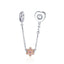 BAMOER 925 Sterling Silver Love Connection Safety Chain Charm Fit  Bracelet Heart Shaped Sterling Silver Jewelry SCC1112