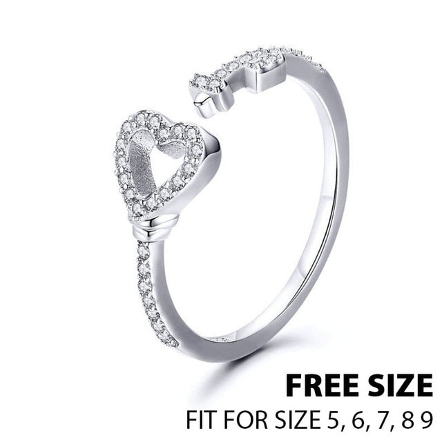 BAMOER Authentic 100% 925 Sterling Silver Love Heart Forever More Ring Clear CZ Jewelry Clearance Sale Limited Stock LOW TO 3.99
