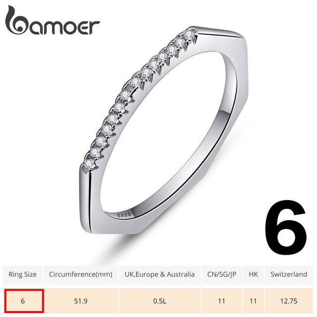 BAMOER Authentic 100% 925 Sterling Silver Love Heart Forever More Ring Clear CZ Jewelry Clearance Sale Limited Stock LOW TO 3.99