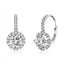BAMOER Authentic 925 Sterling Silver Dazzling Cubic Zircon Round Zircon Drop Earrings for Women Wedding Silver Jewelry SCE508