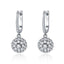 BAMOER Authentic 925 Sterling Silver Dazzling Cubic Zircon Round Zircon Drop Earrings for Women Wedding Silver Jewelry SCE508