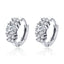 BAMOER 925 Sterling Silver Crystal Round Circle Clear Cubic Zircon Hoop Earrings for Women Sterling Silver Jewelry SCE485