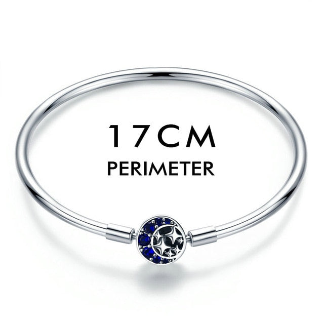 BAMOER Authentic 100% 925 Sterling Silver Snake Chain Heart Bangle & Bracelet Luxury Jewelry PAS904