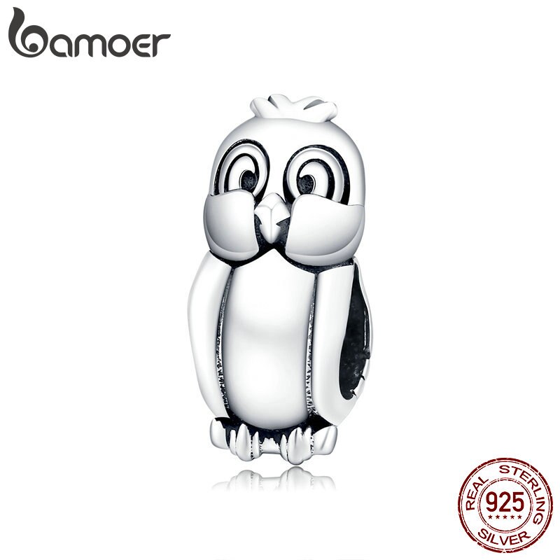 bamoer Bird Animal Metal Beads for Women Jewelry Making 925 Sterling Silver Luxury Brand Charm for Original Bracelet SCC1469