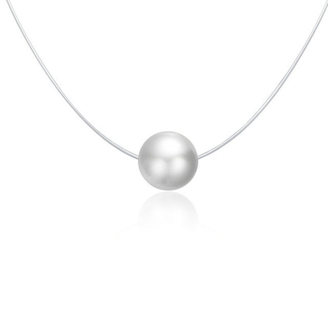 bamoer 925 Sterling Silver Invisible Choker Necklace for Women Waterdrop Square Triangle Pendant Neckalce Female Bijoux SCN332-D