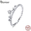 bamoer 925 Sterling Silver Royal Crown Finger Rings for Women Delicate Sparkling CZ Wedding Engagement Band Jewelry 2020 BSR099