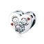 bamoer Authentic 925 Sterling Silver Love Family Heart Metal Beads for Jewelry Making Silver Charm fit Original Bracelet BSC237