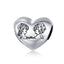 bamoer Authentic 925 Sterling Silver Love Family Heart Metal Beads for Jewelry Making Silver Charm fit Original Bracelet BSC237