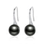 BAMOER 925 Sterling Silver Elegant Round Pure Love Pearl Drop Earrings for Women Jewelry Brincos White ,Black Purple Pink SCE037