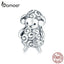 bamoer Authentic 925 Sterling Silver Baby Sheep Animal Metal Beads for Jewelry Making Silver Charm fit Original Bracelet BSC187