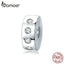 bamoer 925 Sterling Silver Simple Dazzling Zircon Charm Clip fit Original Charms Bracelets for Women DIY Jewelry Making BSC165