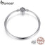 BAMOER Authentic 100% 925 Sterling Silver Snake Chain Bracelet & Bangle Pave Star Cubic Zirconia CZ DIY Jewelry