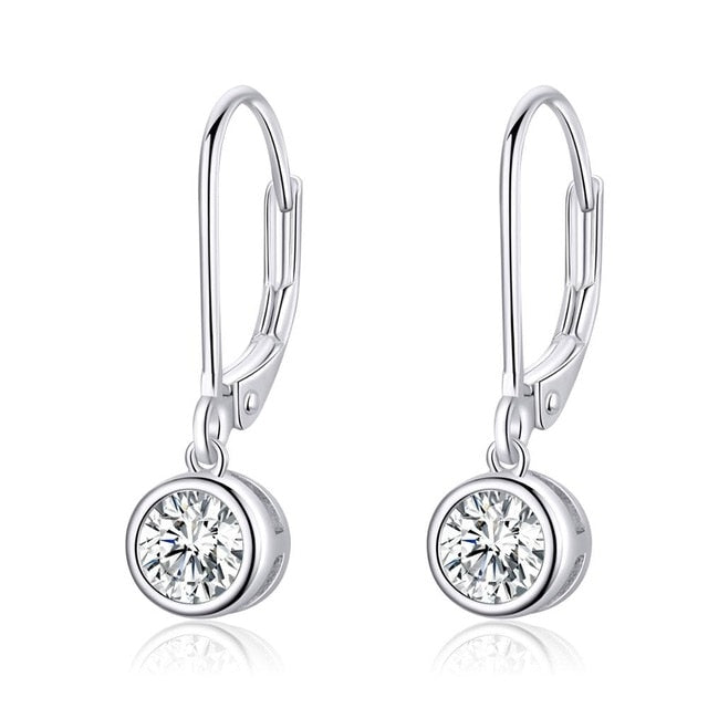 bamoer Authentic 925 Sterling Silver Blue Dream Earrings for Women Korean Style Fine Jewelry Moda Bijoux SCE750