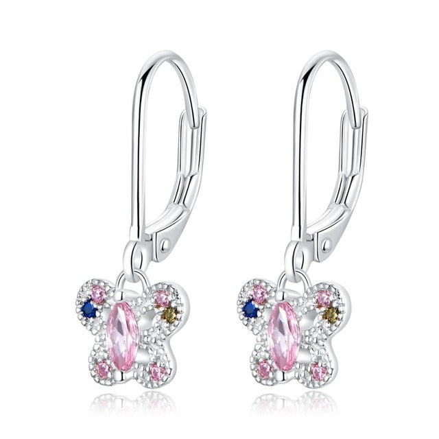 bamoer Authentic 925 Sterling Silver Blue Dream Earrings for Women Korean Style Fine Jewelry Moda Bijoux SCE750