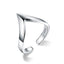 BAMOER Authentic 925 Sterling Silver Wave Geometric Love Adjustable Finger Rings for Women Wedding Engagement Jewelry SCR470