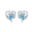 bamoer Blue Crystal Paw Stud Earrings for Girl Heart Shape CZ Footprint Ear Studs Jewelry Women 2019 New Design Bijoux SCE654