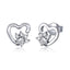 bamoer Blue Crystal Paw Stud Earrings for Girl Heart Shape CZ Footprint Ear Studs Jewelry Women 2019 New Design Bijoux SCE654