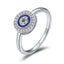 BAMOER Authentic 100% 925 Sterling Silver Lucky Blue Eyes Women Finger Ring Wedding & Engagement Jewelry Ring SCR208