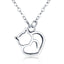 BAMOER Authentic 100% 925 Sterling Silver Lovely Cat Exquisite Women Pendant Necklace Luxury Sterling Silver Jewelry Gift SCN188