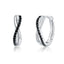 BAMOER Authentic 925 Sterling Silver Twist Of Fate Hoop  Earrings Clear CZ for Women Wedding Trendy Jewelry PAS465