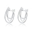 bamoer 925 Sterling Silver Intertwined Lines French Hoop Earrings for Women Wedding Minimalist Simple Boucle Oreille BSE443