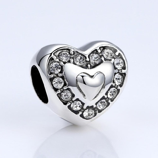 BAMOER Brand New Heart With Crown Charms For Women Pendant & Necklace Fashion Jewelry Party Accessories PA5301