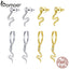 bamoer 925 sterling silver Little snake earrings Earrings for Women Circle Earrings ear studs women Wedding Jewelry SCE1000