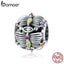 bamoer Authentic 925 Sterling Silver Baby Blooming Flowers Charm for Original Silver DIY Bracelet or Bangle jewerly Make SCC1684