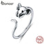 bamoer Authentic 925 Sterling Silver Mouse Animal Adjustable Finger Ring for Women 2020 Zodiac Fashion Jewelry Bijoux SCR632