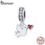 bamoer White Pigeon For Lover Pendant Love Message Charm fit for Original Silver Bracelet 925 Sterling Silver Bijoux SCC1227