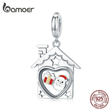 bamoer 925 Sterling Silver Pendant Charm for Women Original 925 Snake Bracelet Floating Box Christmas Collection Gifts SCC1357