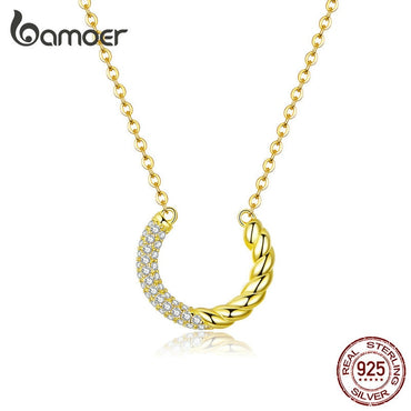 bamoer Sterling Silver 925 Round Circle Short Choker Neklace for Women Wedding Statement Jewelry Accessories BSN137