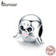 bamoer 3D Animal Sea Lion Metal Beads for Women 925 Sterling Silver Charm fit Original Bracelet Bangle Accessories SCC1253