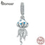 bamoer Underwater World Series Jellyfish Pendant Charm for Bracelet Necklace Authentic 925 Sterling Silver DIY Jewelry SCC1297