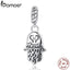 BAMOER 925 Sterling Silver Lucky Hamsa Hand Pendants Charm fit  Bracelet & Necklace for Women New Collection SCC031