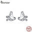 bamoer Letter A Silver Stud Earrings for Women 925 Sterling Silver Alphabet Jewelry Studs Fine Jewelry Accessories 2019 SCE714