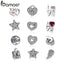 BAMOER 925 Sterling Silver Celestial ,Love & Family,Forever Hearts Petites Memories Beads Fit Floating Locket Necklaces PSF101